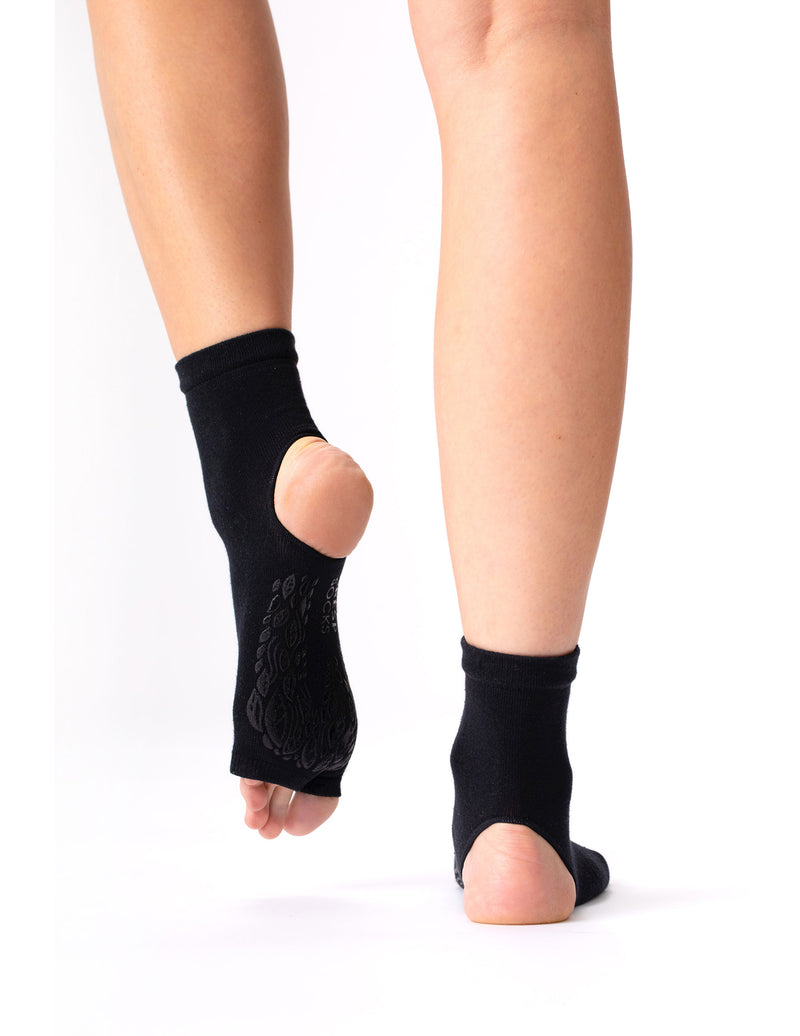 DRESP Zehen- und Fersenfreie Elegante Yoga Socke mit Anti-Rutsch
