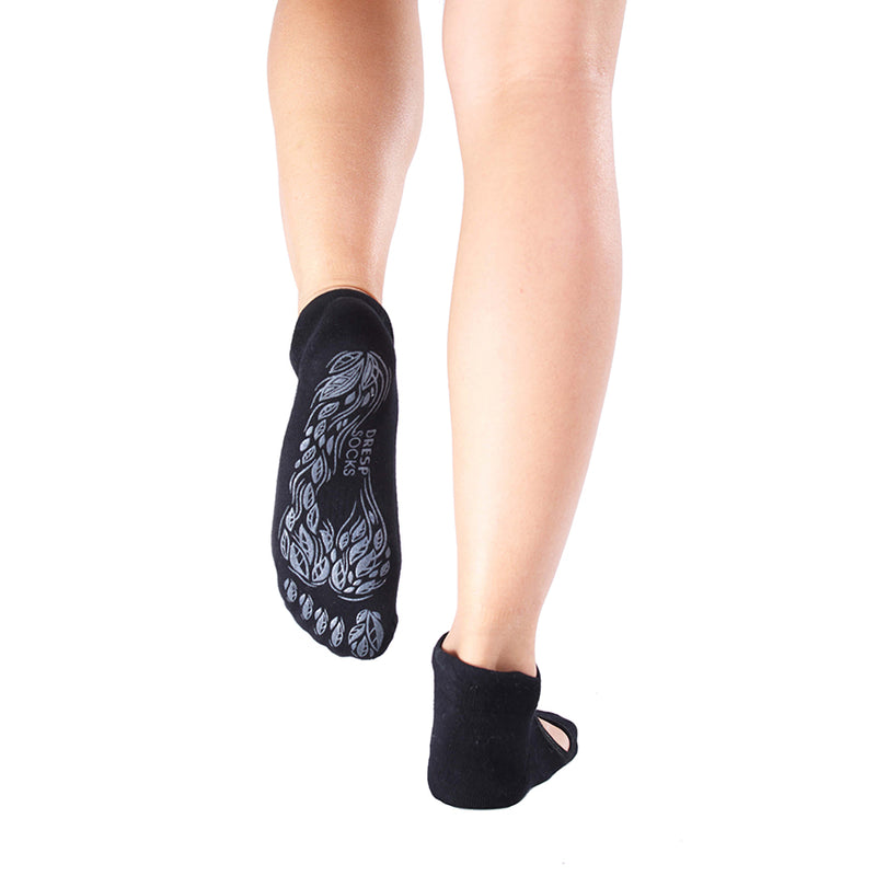 Toeless Non-Slip Yoga Socks with Grips & Straps for Guinea