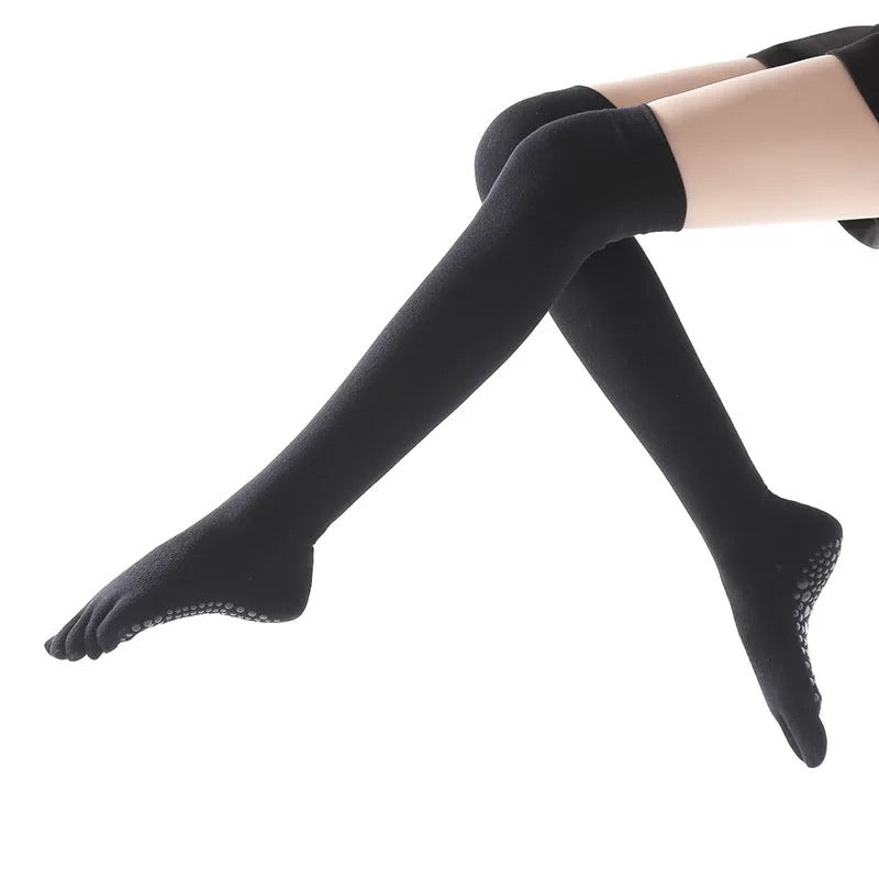 DRESP Toe and Heel-free Elegant Yoga Socks With Anti-slip Sole Cotton Mix  Cuff -  Canada